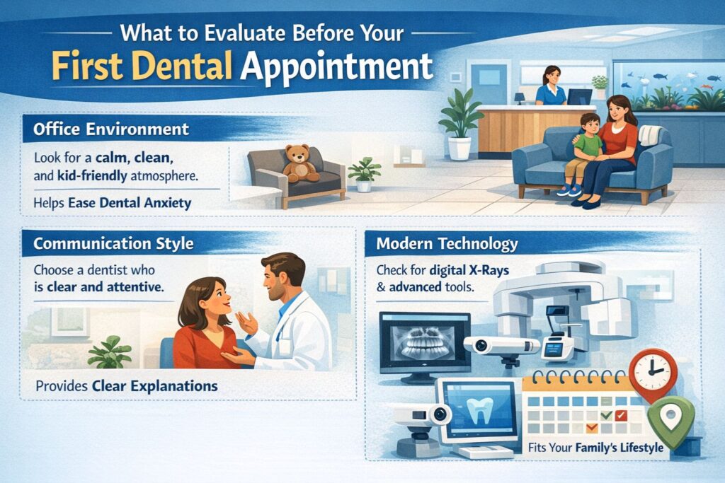 evaluate before first dental appointment